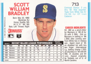 Scott Bradley  baseball card collectible - Main Image 2