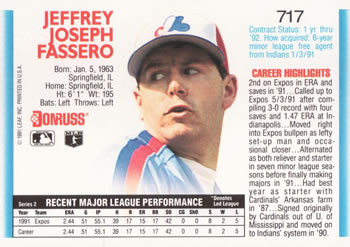 Jeff Fassero  baseball card collectible - Main Image 2