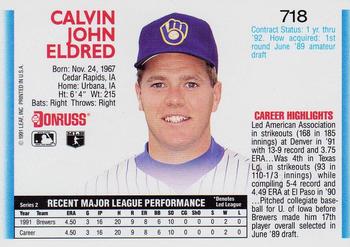 Cal Eldred  baseball card collectible - Main Image 2