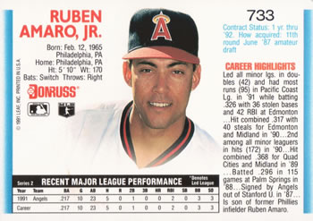 Ruben Amaro  baseball card collectible - Main Image 2
