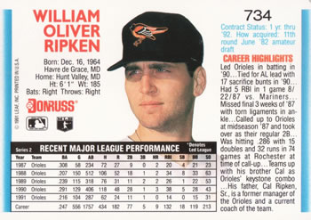 Billy Ripken  baseball card collectible - Main Image 2