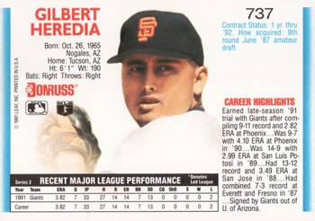 Gil Heredia  baseball card collectible - Main Image 2