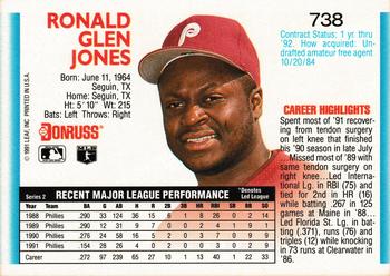 Ron Jones  baseball card collectible - Main Image 2