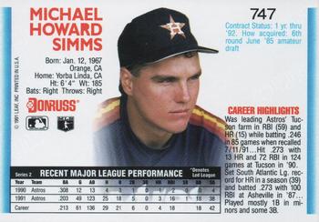 Mike Simms  baseball card collectible - Main Image 2