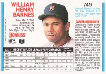 Skeeter Barnes  baseball card collectible - Main Image 2