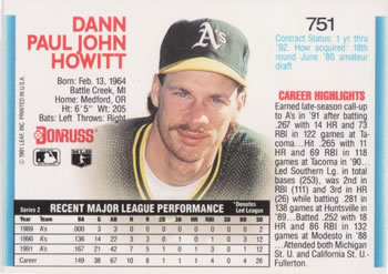 Dann Howitt  baseball card collectible - Main Image 2