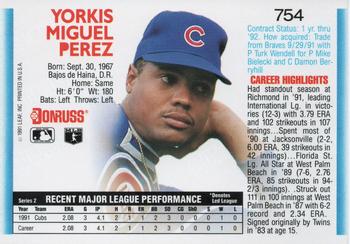 Yorkis Perez  baseball card collectible - Main Image 2