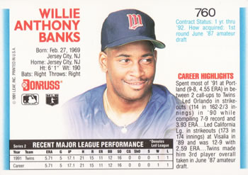 Willie Banks  baseball card collectible - Main Image 2