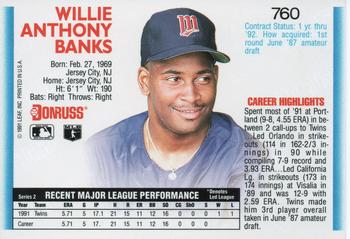 Willie Banks  baseball card collectible - Main Image 2
