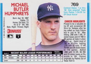 Mike Humphreys  baseball card collectible - Main Image 2