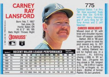 Carney Lansford  baseball card collectible - Main Image 2
