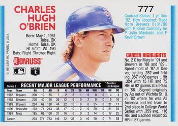 Charlie O’Brien  baseball card collectible - Main Image 2