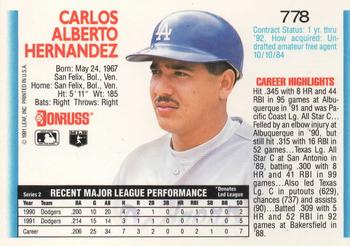 Carlos Hernandez  baseball card collectible - Main Image 2
