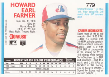 Howard Farmer  baseball card collectible - Main Image 2