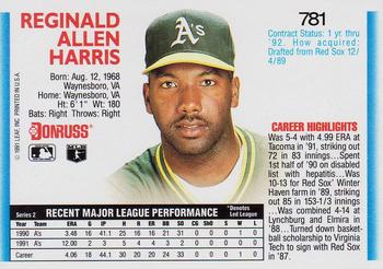 Reggie Harris  baseball card collectible - Main Image 2