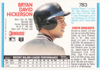 Bryan Hickerson  baseball card collectible - Main Image 2