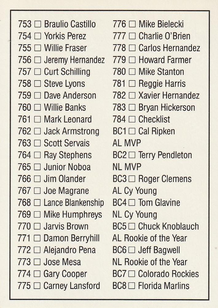 Checklist: 717-784 and BC1-BC8  baseball card collectible - Main Image 2