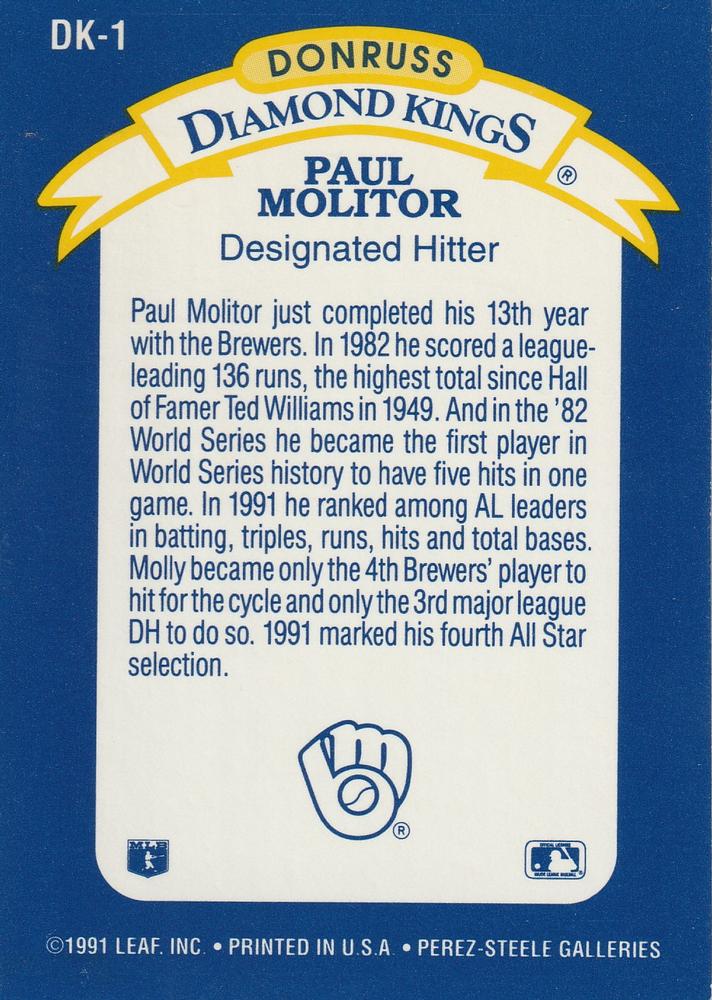 Paul Molitor  baseball card collectible - Main Image 2