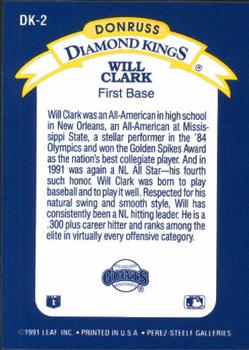 Will Clark  baseball card collectible - Main Image 2