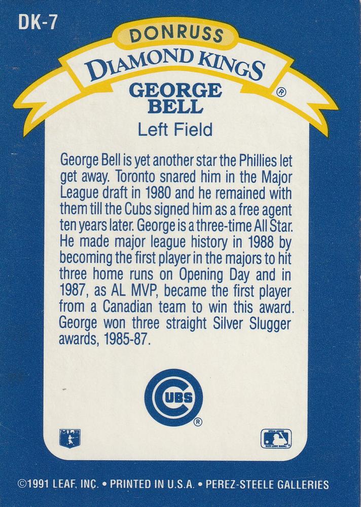 George Bell  baseball card collectible - Main Image 2