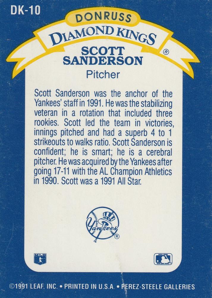 Scott Sanderson  baseball card collectible - Main Image 2