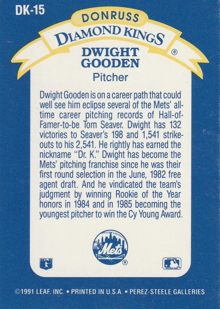 Dwight Gooden  baseball card collectible - Main Image 2