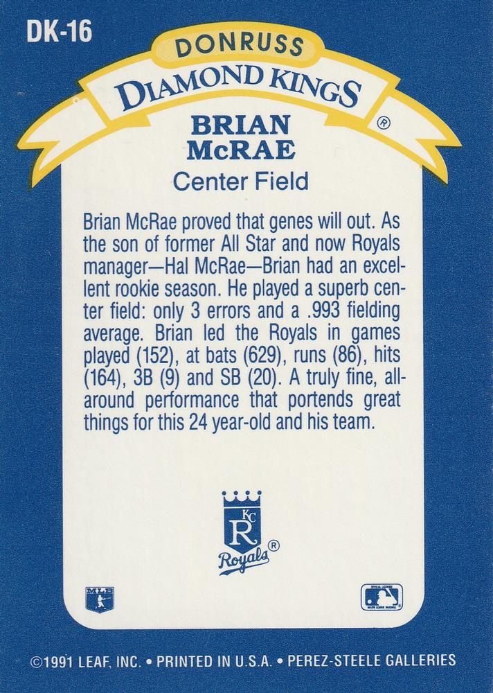 Brian McRae  baseball card collectible - Main Image 2