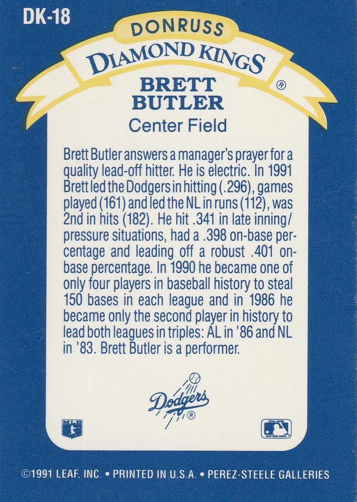 Brett Butler  baseball card collectible - Main Image 2