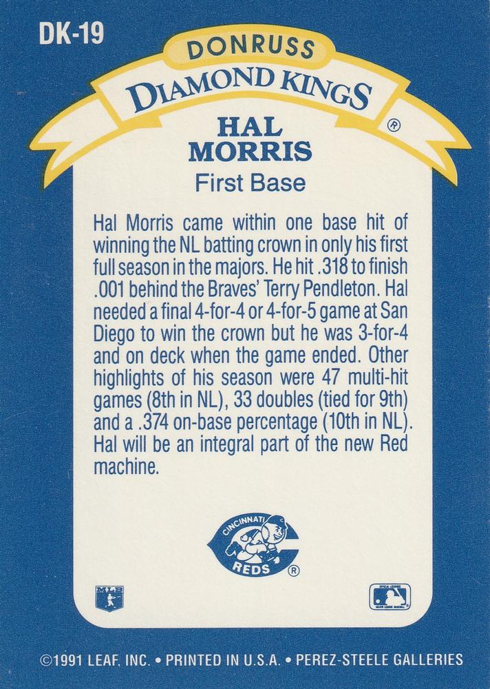 Hal Morris  baseball card collectible - Main Image 2