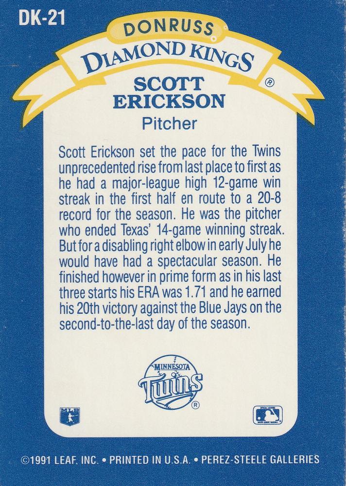 Scott Erickson  baseball card collectible - Main Image 2