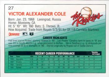 Victor Cole  baseball card collectible - Main Image 2