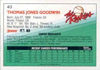 Tom Goodwin  baseball card collectible - Main Image 2