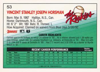 Vince Horsman  baseball card collectible - Main Image 2