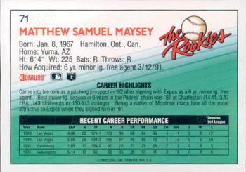 Matt Maysey  baseball card collectible - Main Image 2