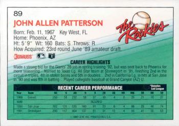 John Patterson  baseball card collectible - Main Image 2