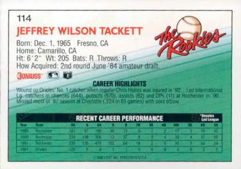 Jeff Tackett  baseball card collectible - Main Image 2