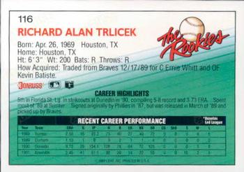 Rick Trlicek  baseball card collectible - Main Image 2