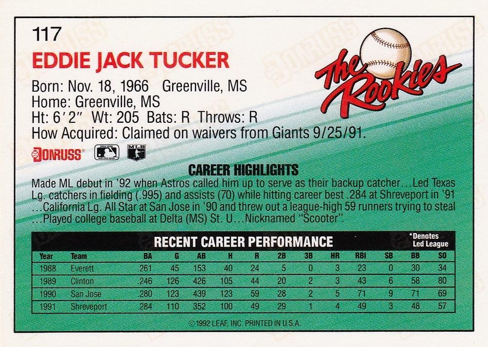 Scooter Tucker  baseball card collectible - Main Image 2