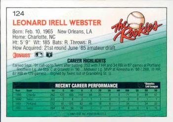 Lenny Webster  baseball card collectible - Main Image 2