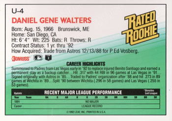 Dan Walters  baseball card collectible - Main Image 2