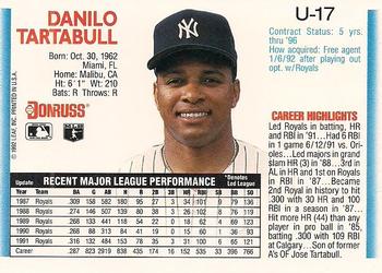 Danny Tartabull  baseball card collectible - Main Image 2