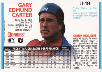 Gary Carter  baseball card collectible - Main Image 2
