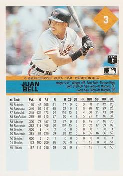 Juan Bell  baseball card collectible - Main Image 2