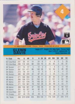 Glenn Davis  baseball card collectible - Main Image 2