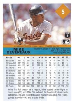 Mike Devereaux  baseball card collectible - Main Image 2