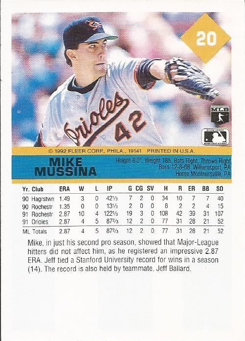 Mike Mussina  baseball card collectible - Main Image 2
