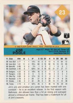 Jim Poole  baseball card collectible - Main Image 2
