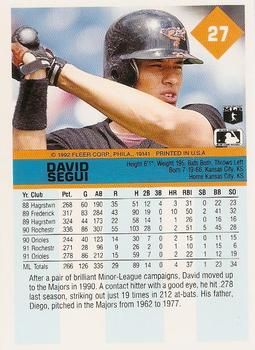 David Segui  baseball card collectible - Main Image 2