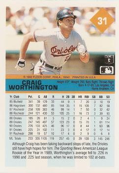 Craig Worthington  baseball card collectible - Main Image 2
