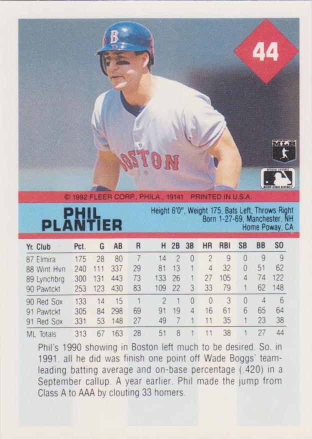 Phil Plantier  baseball card collectible - Main Image 2